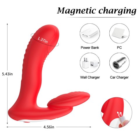 Silicone vibrator 3 speeds, 6 frequencies,
Finger function,
Heating + APP control Silicone vibrator 3 speeds, 6 frequencies,
Finger function,
Heating + APP control