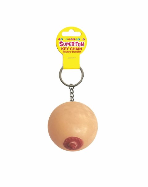 Super Fun Key Chain, One Squishy Boob Super Fun Key Chain, One Squishy Boob