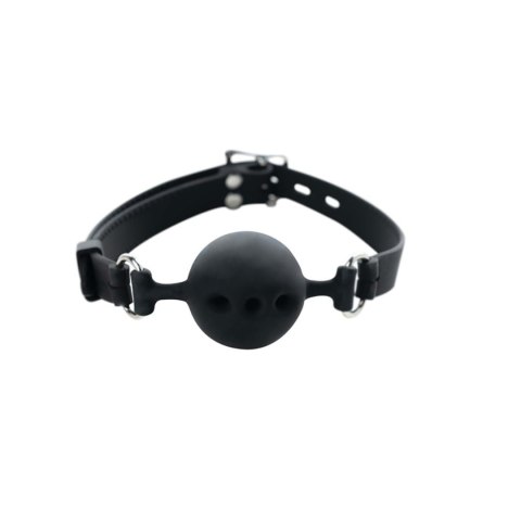 Breathable silicone ball gag with adjustable straps.