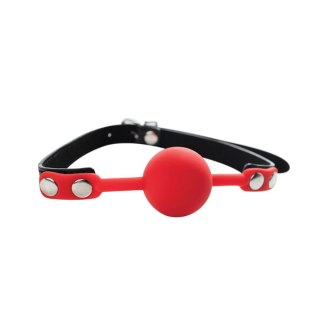 Red silicone ball gag with adjustable straps