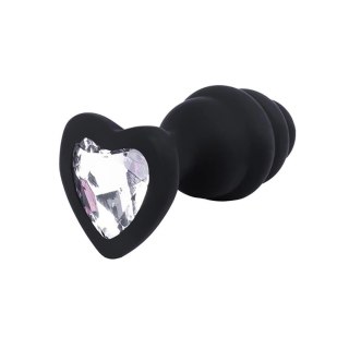 BUTT PLUG Black ribbed small