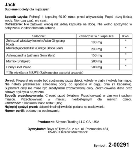 Supl.diety- Jack single