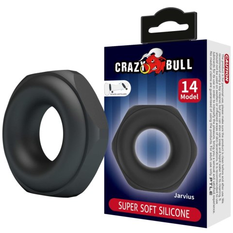 Crazy Bull Jarvius Super Soft Silicone Cock Ring - Black