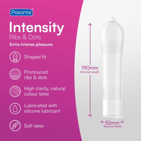 Pasante Ribs & Dots/Intensity Condoms Bulk Packs 144 pcs