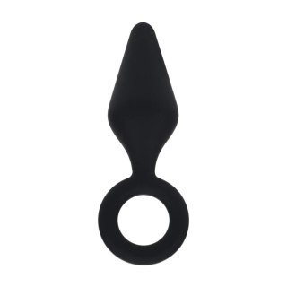 Silicone Anal Plug with Loop - L - Black