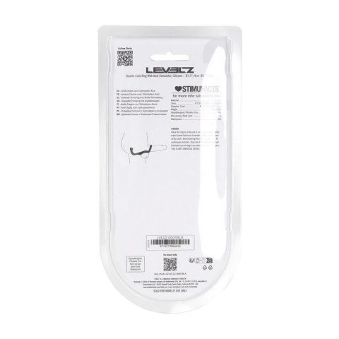 Silicone Double Cockring with Anal Stimulator - Black