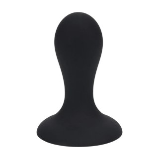 Single Rattle Liquid Silicone Anal Plug - S - Black