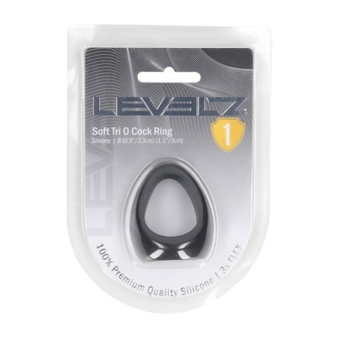 Soft Tri O Silicone Cockring - Black