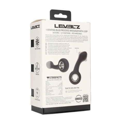 Vibrating Bulb Silicone Prostate Massager with Loop - Black