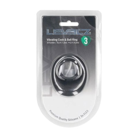 Vibrating Liquid Silicone Cock and Ball Ring - Black
