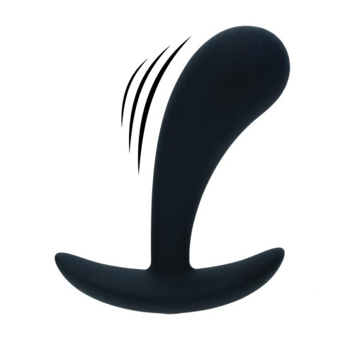 Vibrating Silicone Prostate Stimulator Anal Plug - S - Black