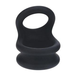 Wide Double O Silicone Cockring - L - Black