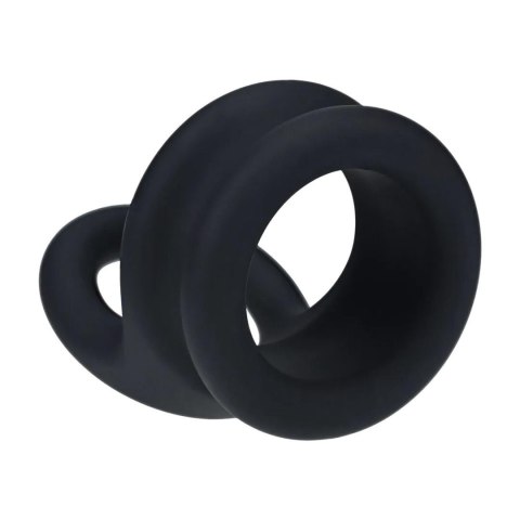 Wide Double O Silicone Cockring - M - Black