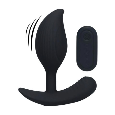 Remote Control Vibrating Liquid Silicone Anal Plug - Black