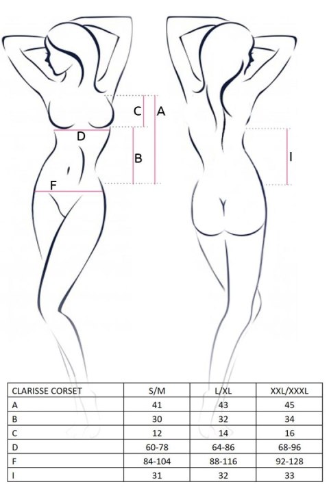 Bielizna-CLARISSE CORSET black XXL/XXXL - Casmir