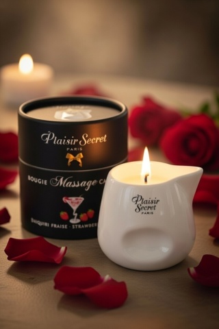 Świeca do masażu o owocowym zapachu - bougie massage 80 ml Daikiri Fraise –