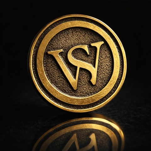 Metalowa przypinka SW w stylu gold & black – symbol Sassydian