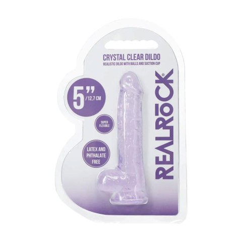Realistic Dildo with Balls - 5" / 12,7 cm - Purple