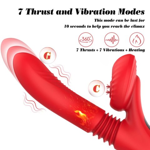 Silicone Vibrator 7 Powerful Modes - Licking,
Thrusting and Heating