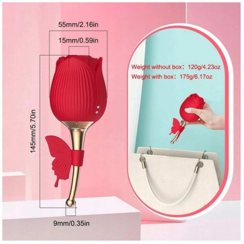 Masażer ssący do łechtaczki w kształcie róży – elegancki wibrator dla kobiet